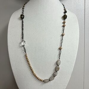 Silpada Womens Necklace Sterling Silver Champagne Pearl Quartz Necklace N1421